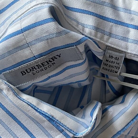Burberry London Striped Button up Dress Shirt Size 16 | 41 Preppy Career Office - Picture 4 of 7